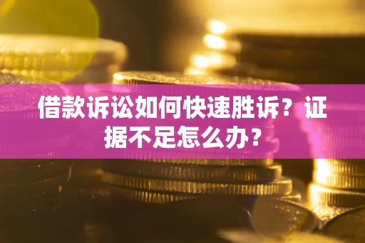 济南借款诉讼如何快速胜诉？证据不足怎么办？