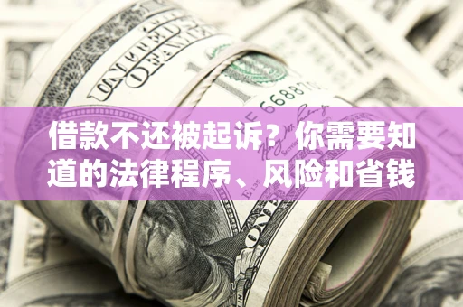 济南借款不还被起诉？你需要知道的法律程序、风险和省钱技巧